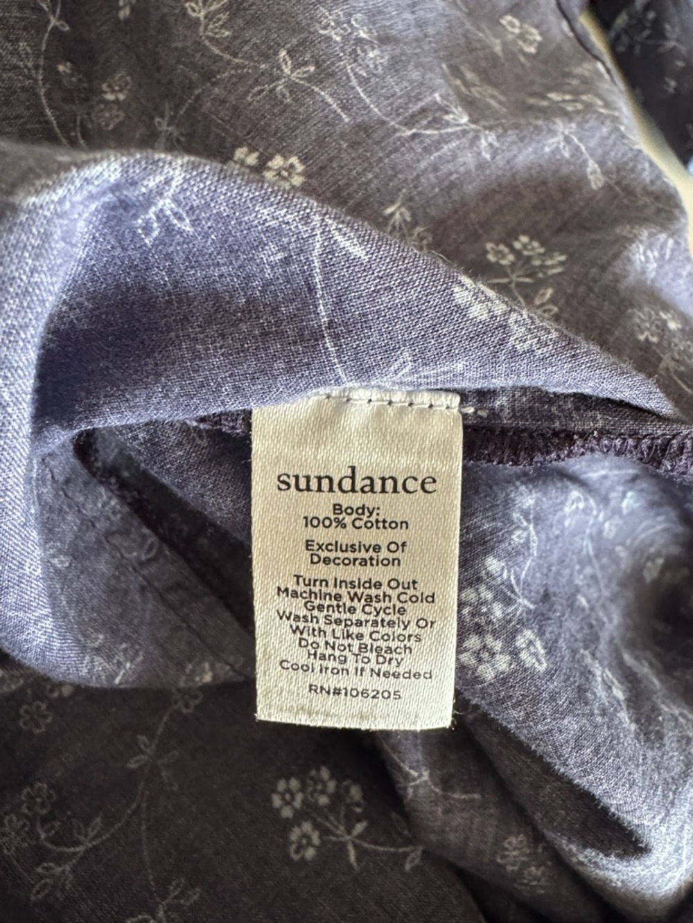 Sundance Blue Ditsy Floral Western Embroidered Long Sleeve Shirt size M - Picture 7 of 7